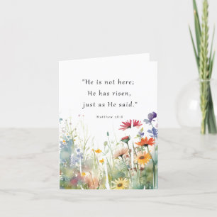 He Has Risen Watercolor Folded Holiday Card