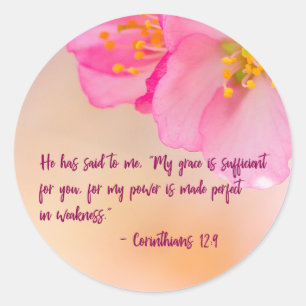 He Has Said To Me Christian Floral Inspirational Classic Round Sticker