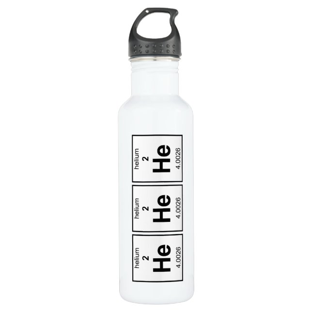 He He He Periodic Table 710 Ml Water Bottle (Front)