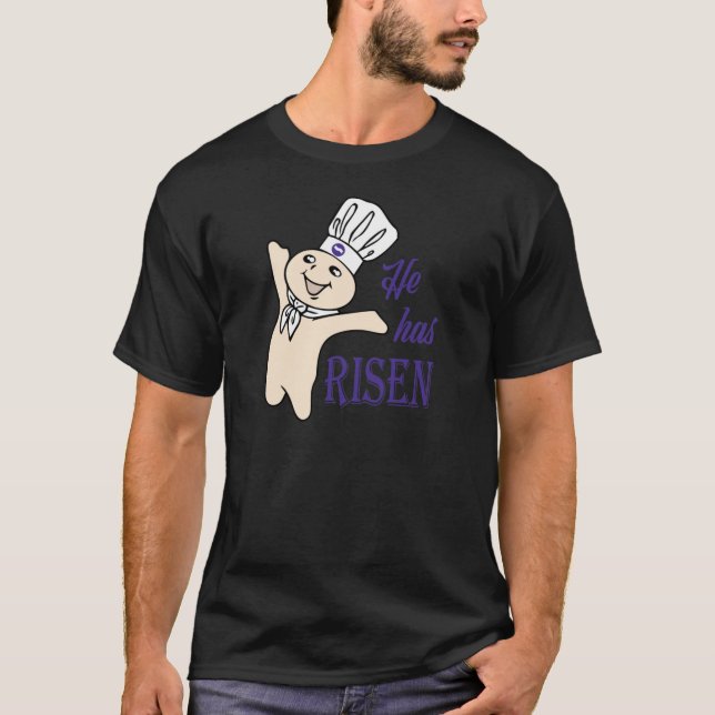 He Hes Risen Doughboy Pillsbury Purple334 T-Shirt (Front)