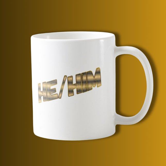 He Him Gold Coffee Mug (Creator Uploaded)