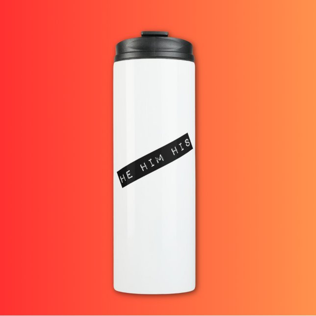 He Him His Retro Black Label  Thermal Tumbler (Creator Uploaded)
