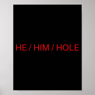 He Him Hole Shirt Funny Sarcastic Valentine's Day Poster