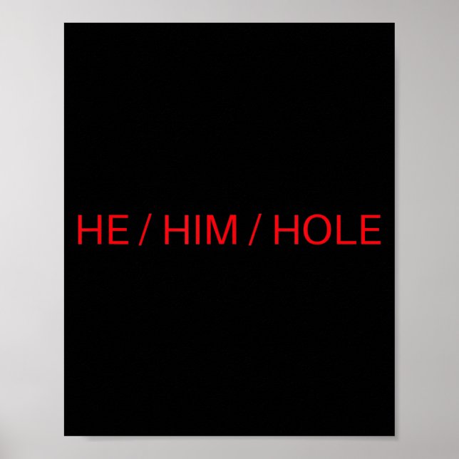He Him Hole Shirt Funny Sarcastic Valentine's Day  Poster (Front)