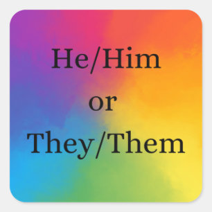 He/Him or They/Them Pronoun sticker