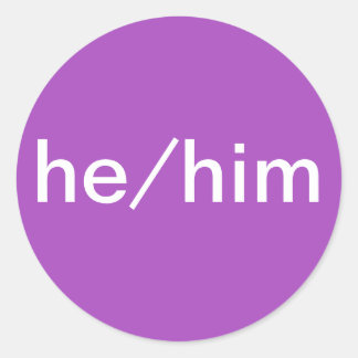 He/Him Pronoun Sticker for nametags
