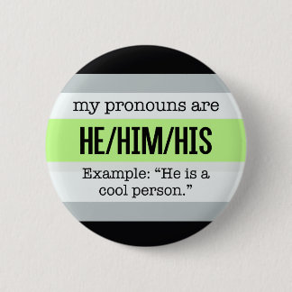 He/Him Pronouns – Agender Flag 6 Cm Round Badge
