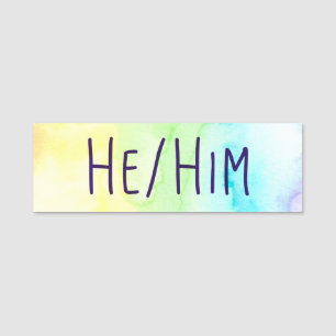 He Him Pronouns Name Tag