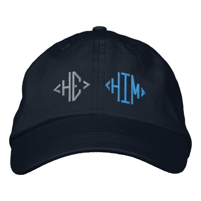 He Him pronouns trans gender Embroidered Hat (Front)