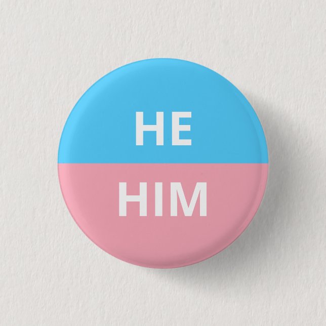 He/Him Pronouns Transgender Badge (Front)
