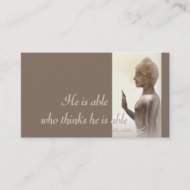 He is able...Buddha Quote Business Card (Front)