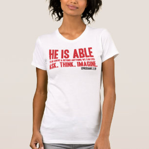 He Is Able Christian Bible T Shirt - Red and Black