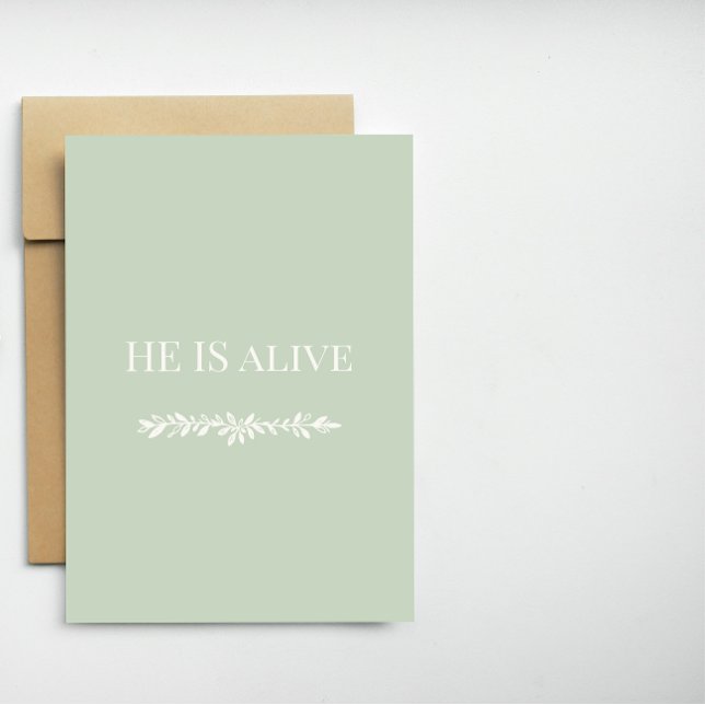 He Is Alive Christian Easter Card | Faith Design (Creator Uploaded)