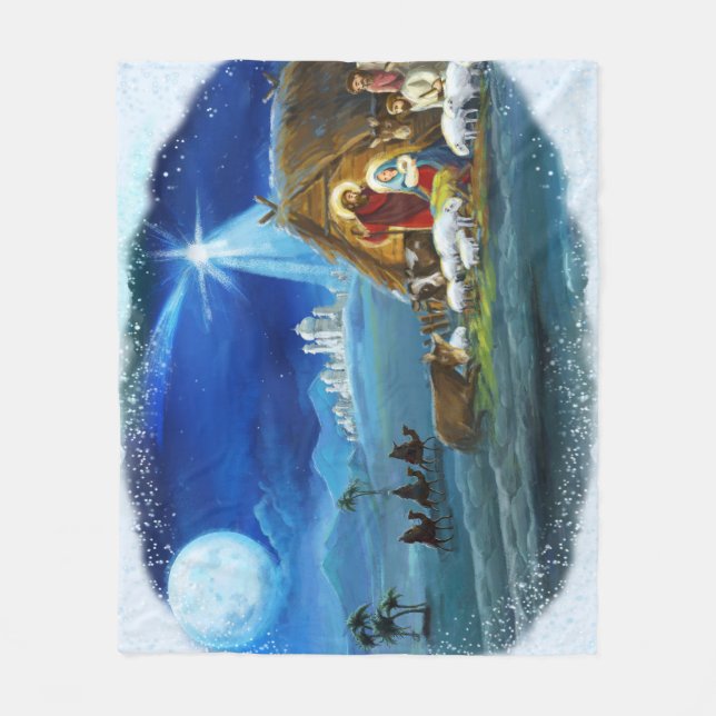 "He is Born" Fleece Blanket (Front)
