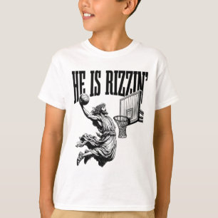 He Is Bysketbyll Rizzin Shirt Easter Christian
