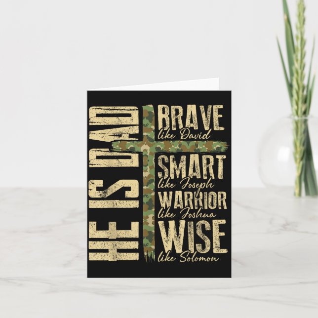 He Is Dad Camo Religious Father's Day Christian Da Card (Front)