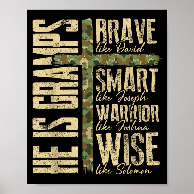 He Is Gramps Camo Religious Father's Day Christian Poster (Front)