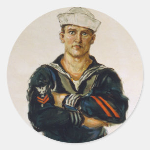 He is Keeping the World Safe for Democracy Classic Round Sticker