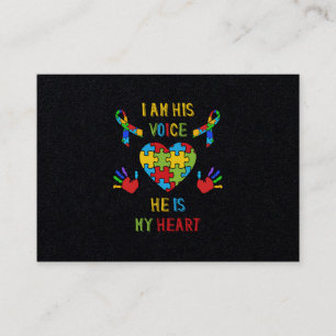 He Is My Heart Autism Business Card