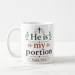 He Is My Portion Inspiring Scripture Promise Quote Coffee Mug