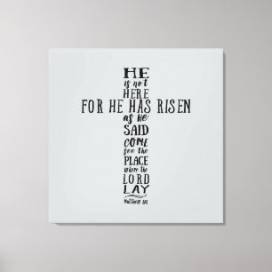 He is Not Here for He has Risen as He Said Canvas Print