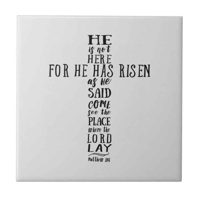 He is Not Here for He has Risen as He Said Tile (Front)