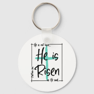 He Is Not Here He Is Risen Jesus Christian Cross E Key Ring