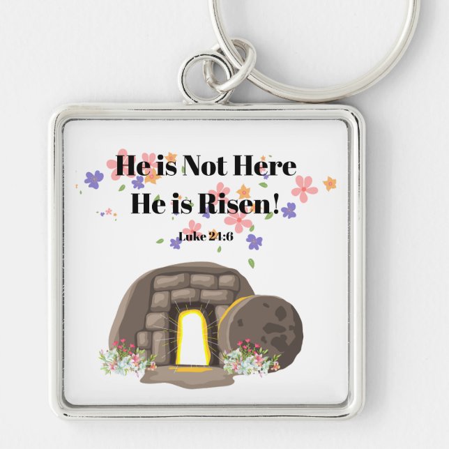 He is Not Here He is Risen! Key Ring (Front)