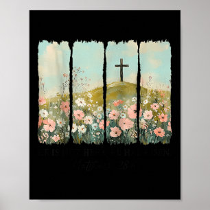 He Is Not Here, He Is Risen Wildflower Easter Chri Poster