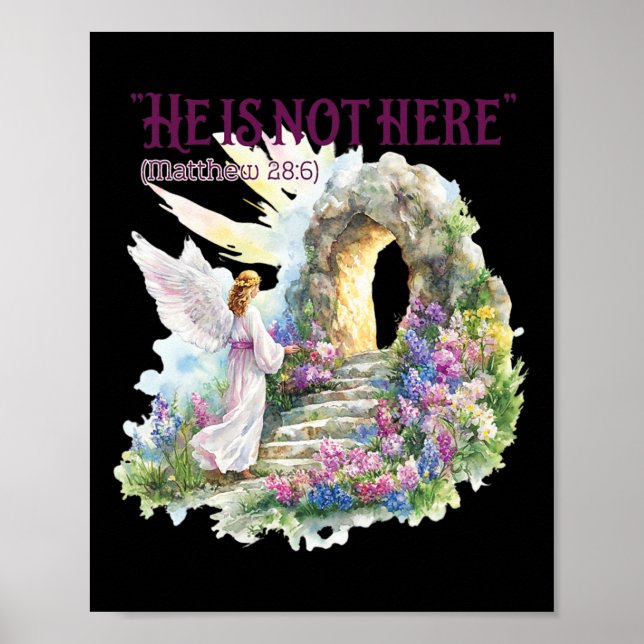 He Is Not Here - Pastel Watercolor  Poster (Front)