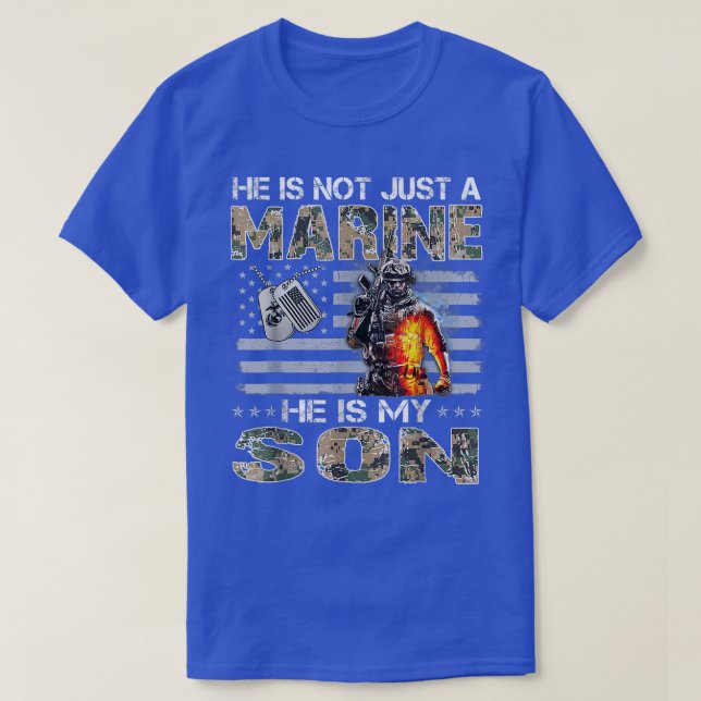 He Is Not Just A Marine, He Is My Son, Marine Moth T-Shirt (Design Front)