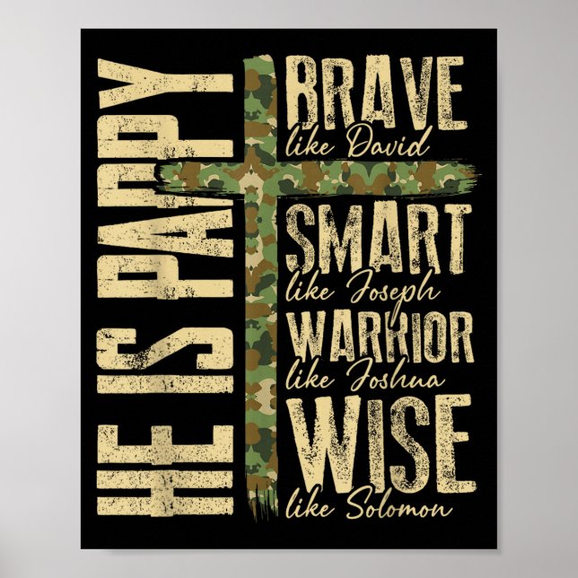 He Is Pappy Camo Religious Father's Day Christian  Poster (Front)