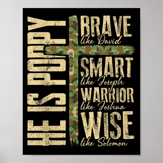 He Is Ppy Camo Religious Father's Day Christian Da Poster (Front)