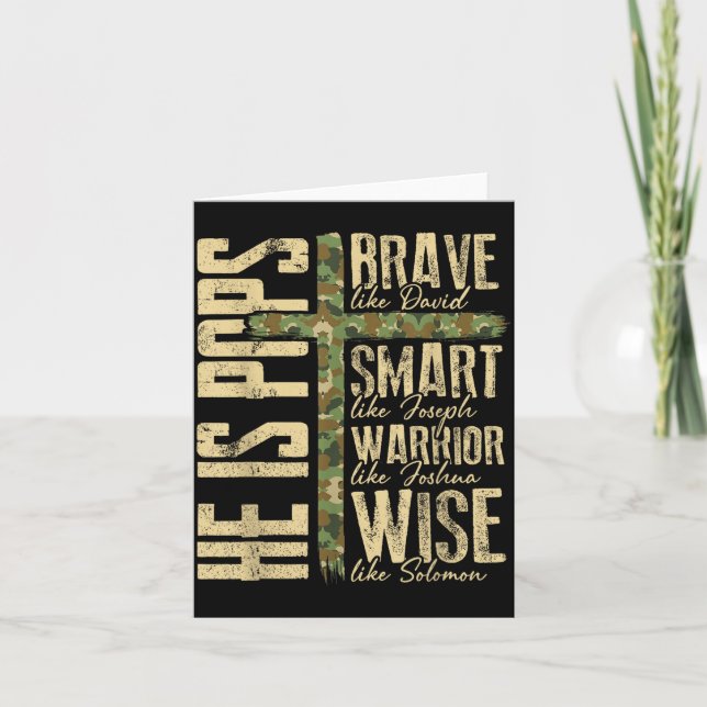 He Is Ps Camo Religious Father's Day Christian Dad Card (Front)