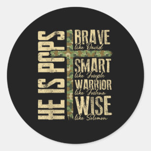 He Is Ps Camo Religious Father's Day Christian Dad Classic Round Sticker