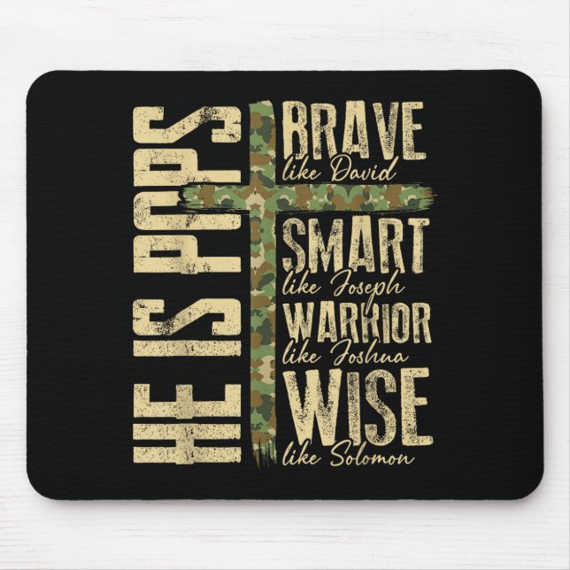 He Is Ps Camo Religious Father's Day Christian Dad Mouse Mat (Front)