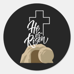 He Is Risen 3 Days Jesus Christ Happy Easter Chris Classic Round Sticker