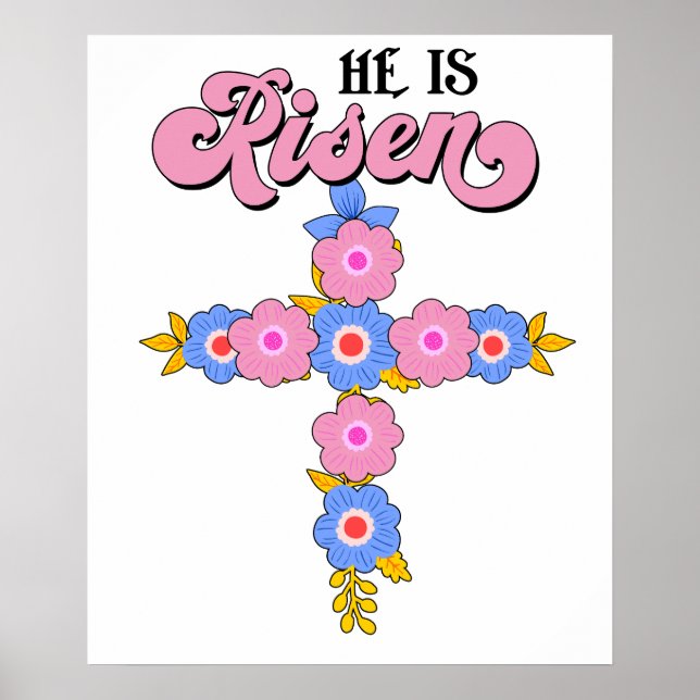 he is risen (3), retro, vintage poster (Front)
