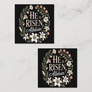 He Is Risen Alleluia Floral Christian Easter Enclosure Card