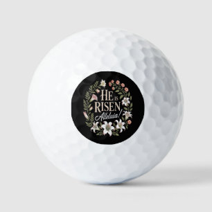 He Is Risen Alleluia Floral Christian Easter Golf Balls