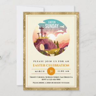 He is Risen and Celebration of Resurrection Sunday Invitation
