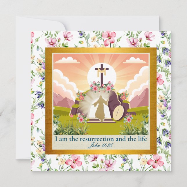 He is Risen and Celebration of Resurrection Sunday Invitation (Front)