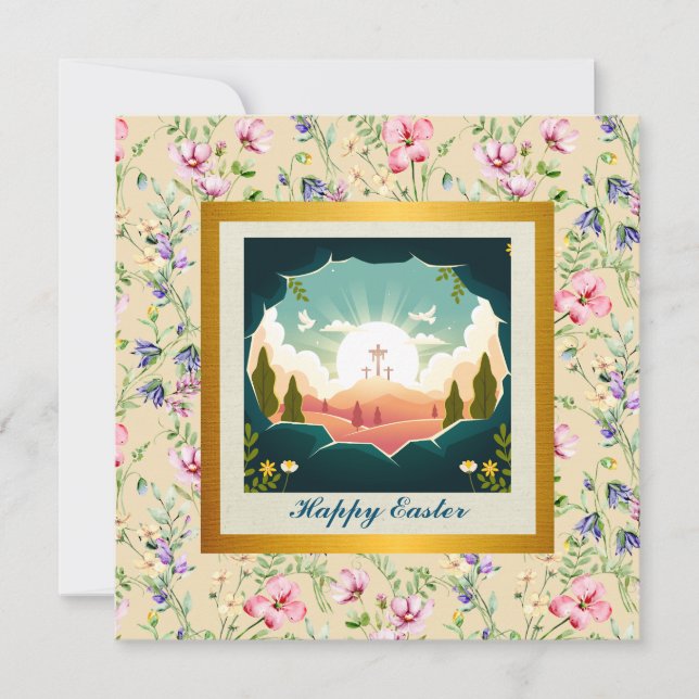 He is Risen and Celebration of Resurrection Sunday Invitation (Front)