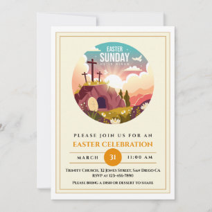 He is Risen and Celebration of Resurrection Sunday Invitation