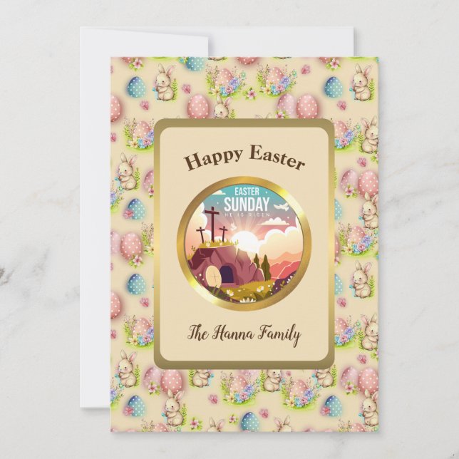 He is Risen and Celebration of Resurrection Sunday Invitation (Front)