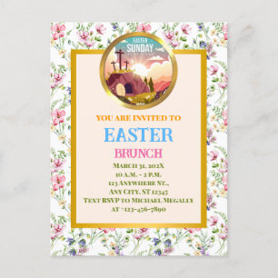 He is Risen and Celebration of Resurrection Sunday Postcard