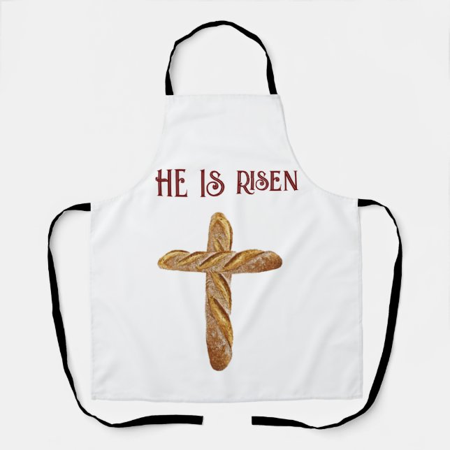 He Is Risen Apron, Easter Apron, Easter Kitchen  Apron (Front)