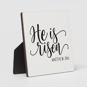 He is Risen Bible Verse Ivory Inspirational Plaque