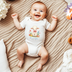 He Is Risen, Bible Verse, Religious Easter Baby Bodysuit