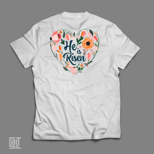 He is Risen Boho Christian Heart Motif Inspiration T-Shirt